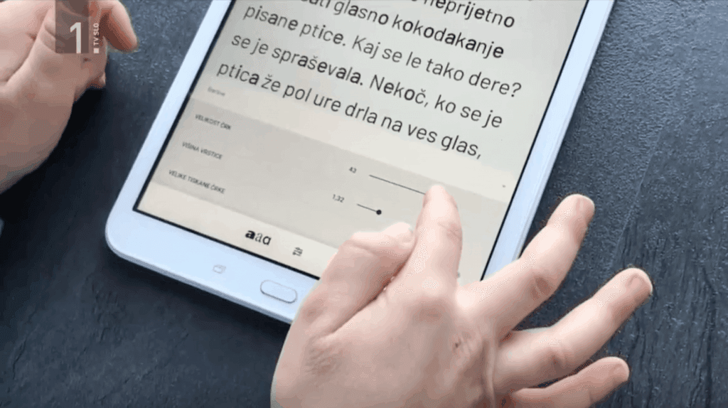 Kobi app for dyslexia font size settings